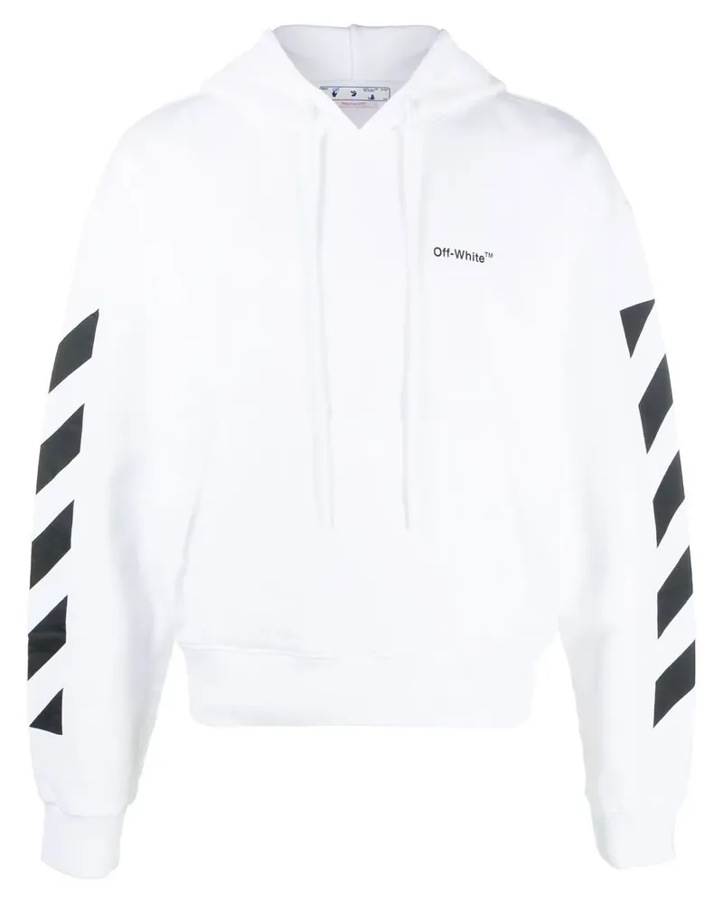 OFF-WHITE Hoodie mit diagonalen Streifen - Weiß Weiß