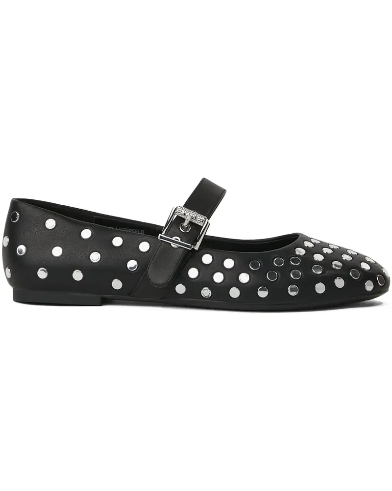 Karl Lagerfeld Ballerinas mit Nieten - Schwarz Schwarz