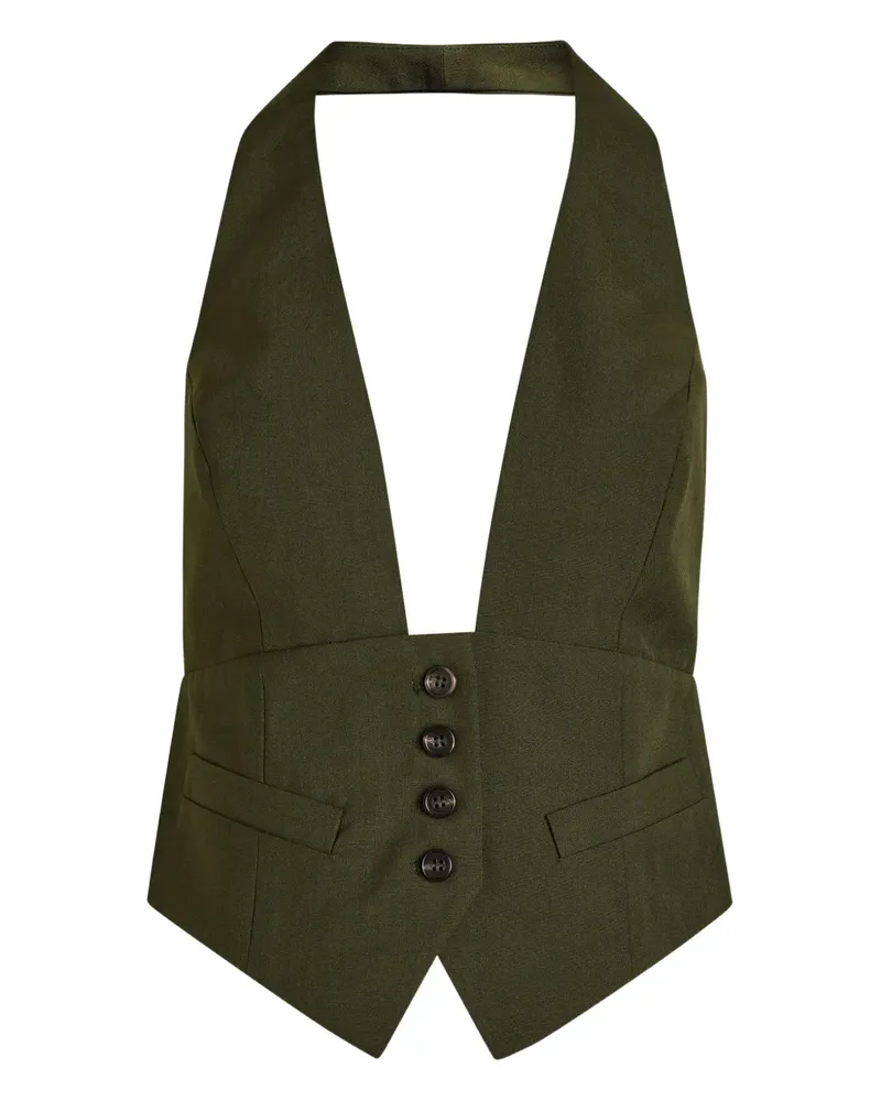 Ronny Kobo Alesis button halterneck vest - Grün Grün