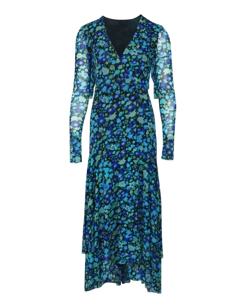 Ganni floral-print midi dress - Blau Blau
