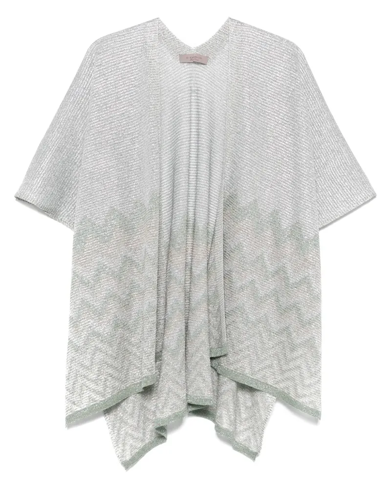 D.EXTERIOR Poncho mit Zickzackmuster - Grün Grün