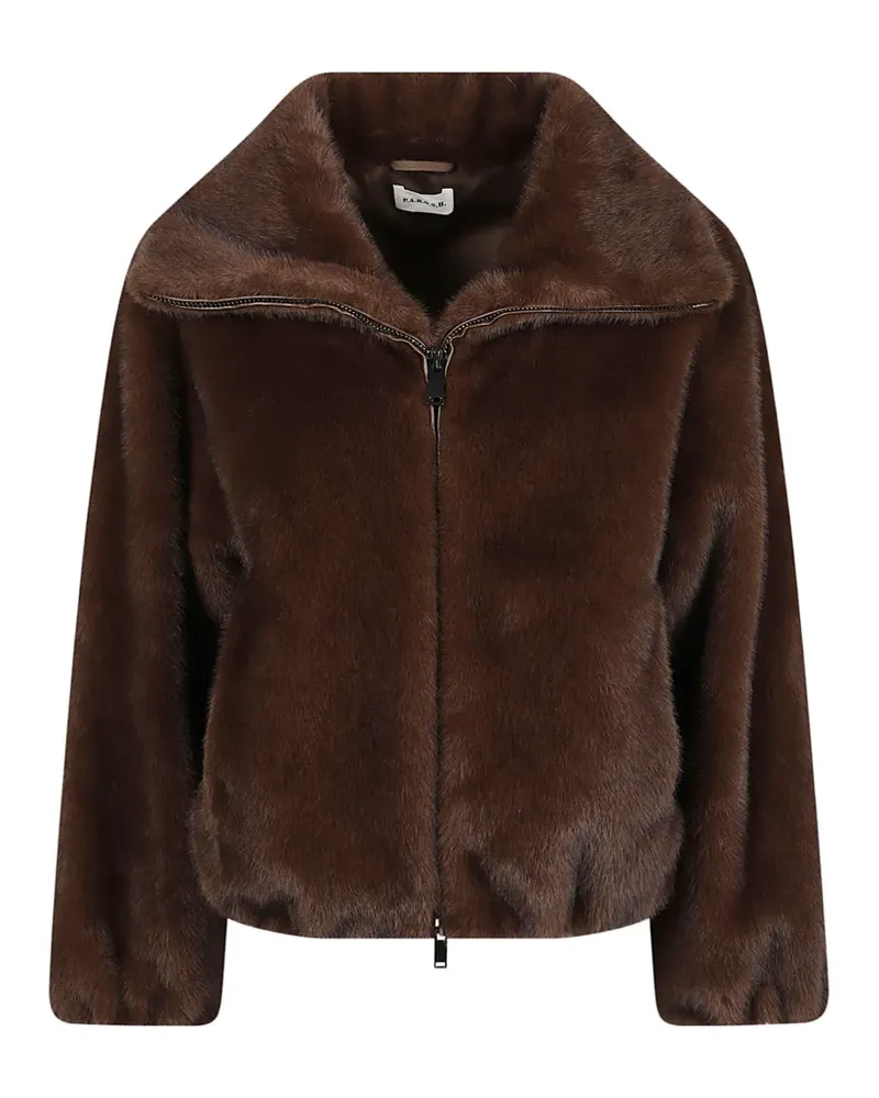 P.A.R.O.S.H. P.A.R.O H. Jacke aus Faux Fur - Braun Braun