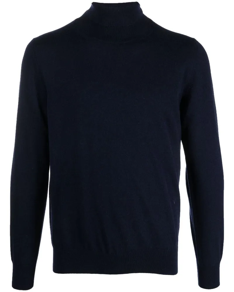 Canali Rollkragenpullover aus Kaschmir Blau