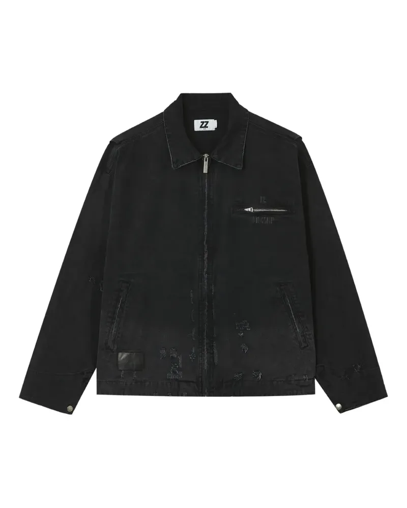 Izzue Jacke in Distressed-Optik - Schwarz Schwarz