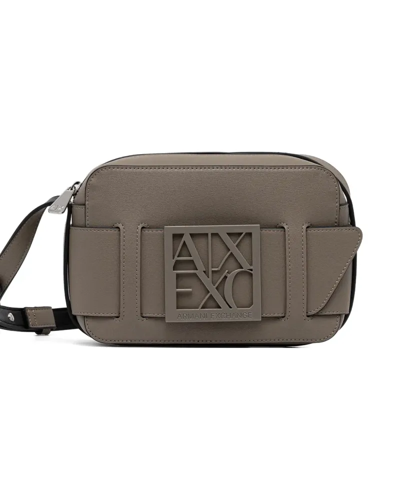 Armani Exchange Schultertasche mit Logo-Applikation - Grau Grau