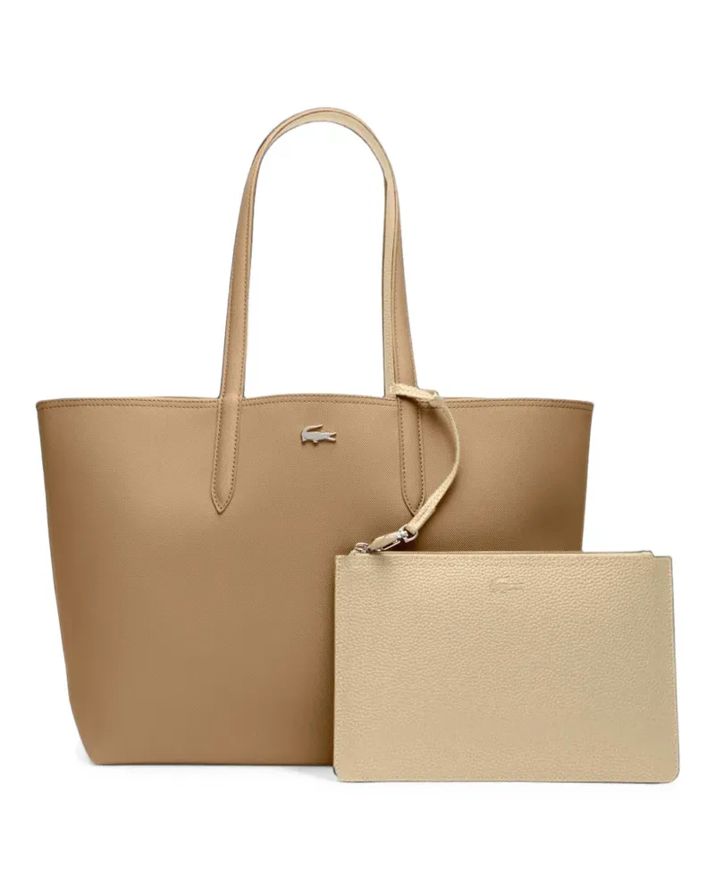 Lacoste Anna logo-plaque pouch-detail tote bag - Nude Nude