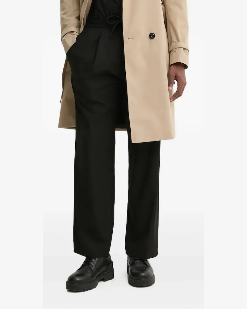 HUGO BOSS Bundfaltenhose mit Kordelzug - Schwarz Schwarz
