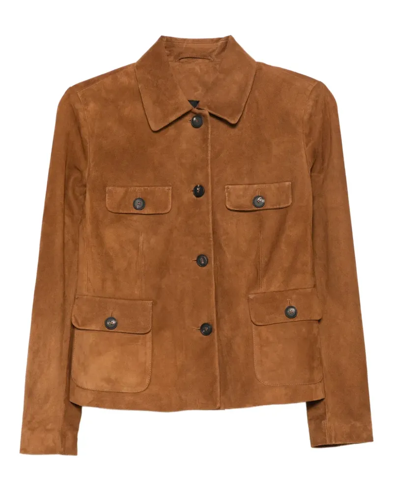 Tagliatore Geknöpfte Wildlederjacke - Braun Braun