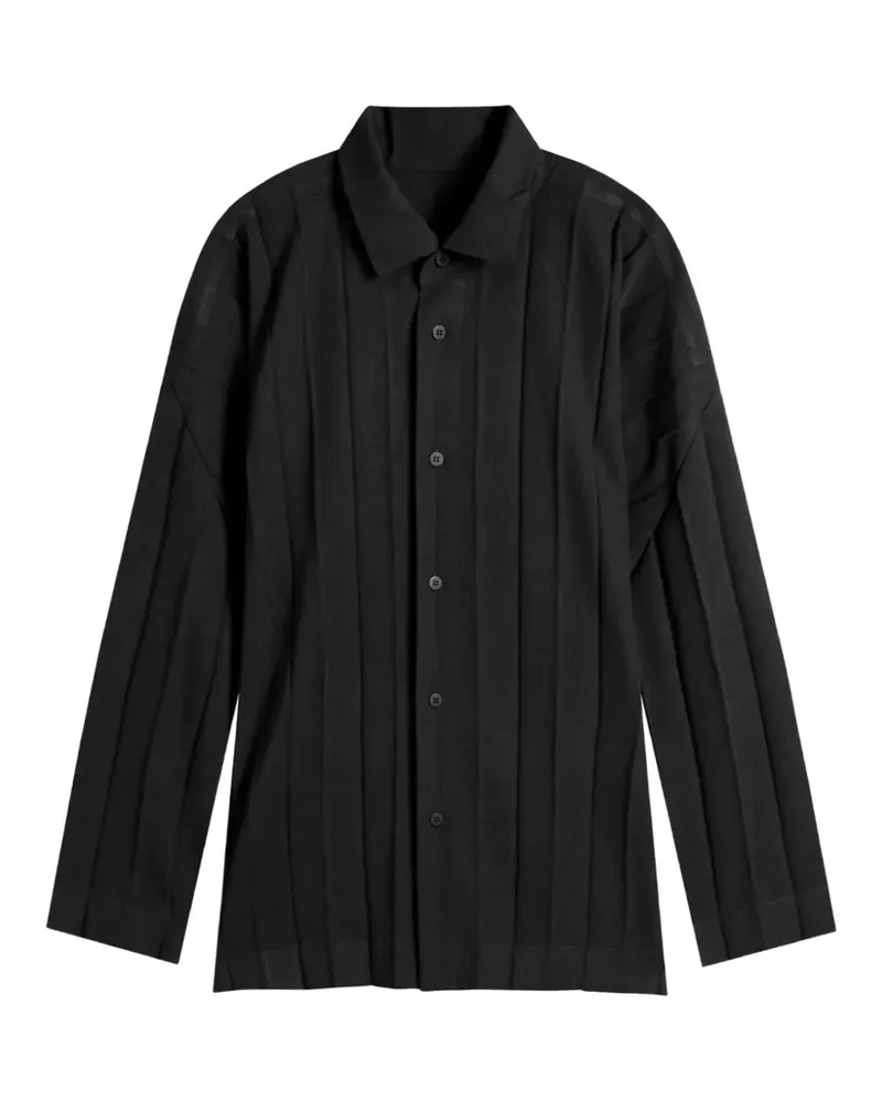 Issey Miyake Edge Ensemble Hemd mit Falten - Schwarz Schwarz