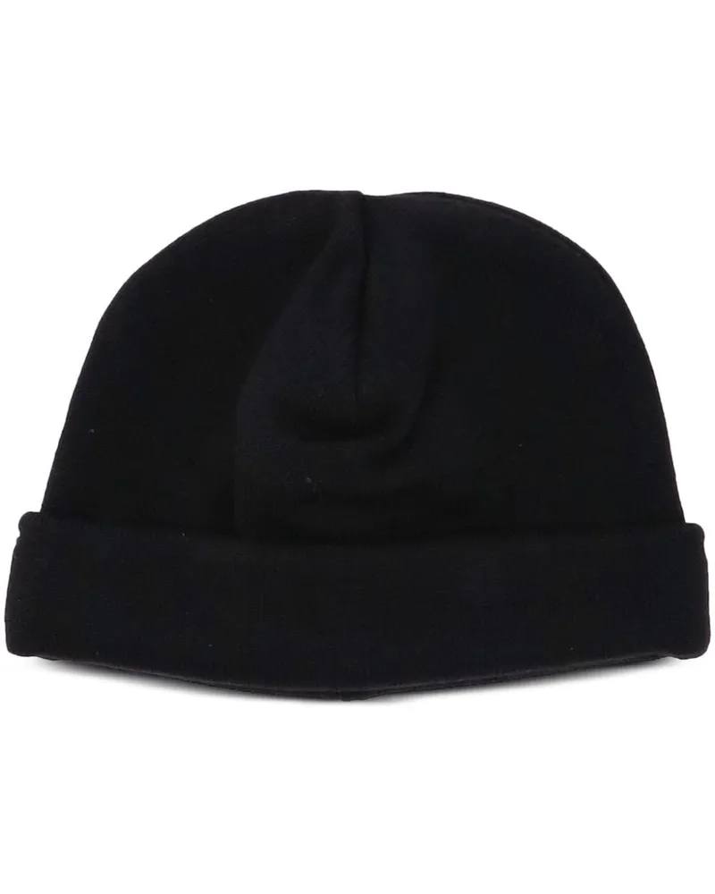 Moschino Beanie mit Umschlag - Schwarz Schwarz