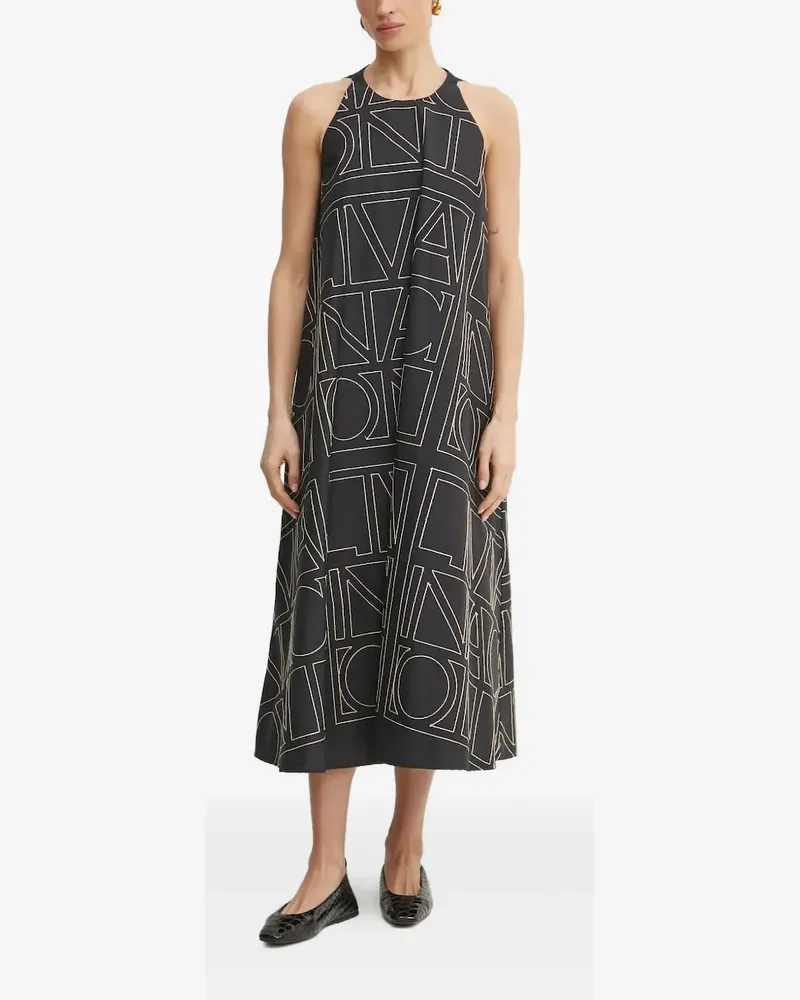 Liviana Conti Midikleid mit geometrischem Print - Schwarz Schwarz