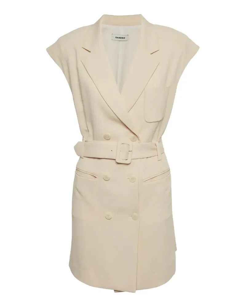 Sandro belted sleeveless mini dress - Nude Nude