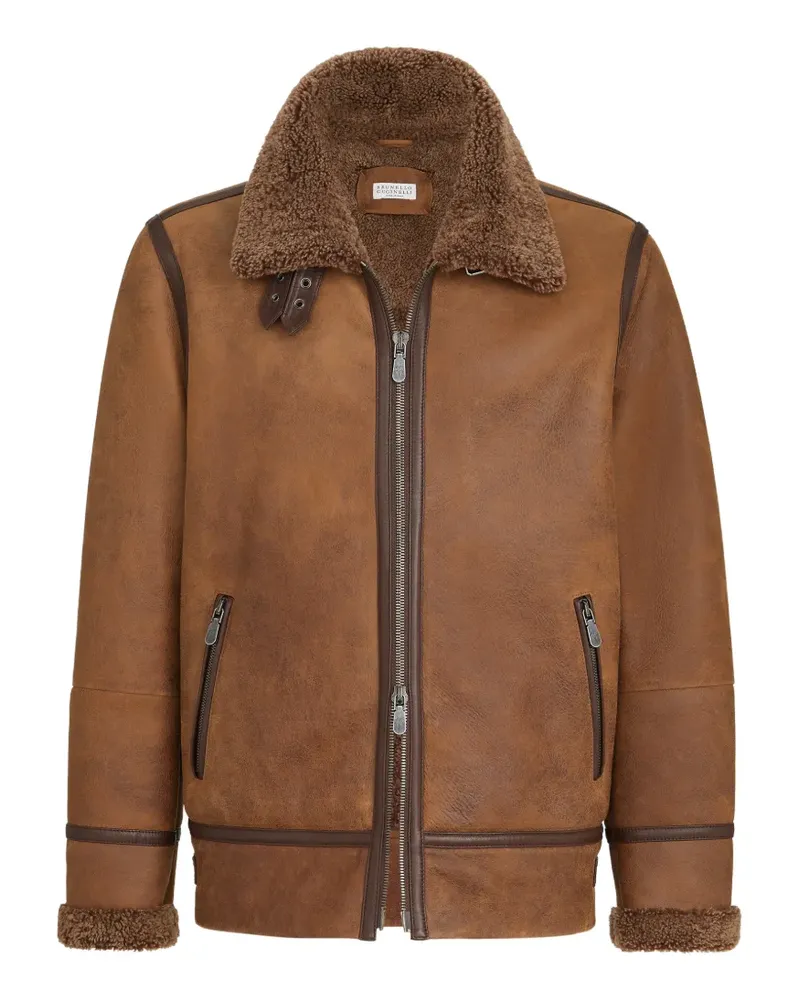 Brunello Cucinelli shearling aviator jacket - Braun Braun