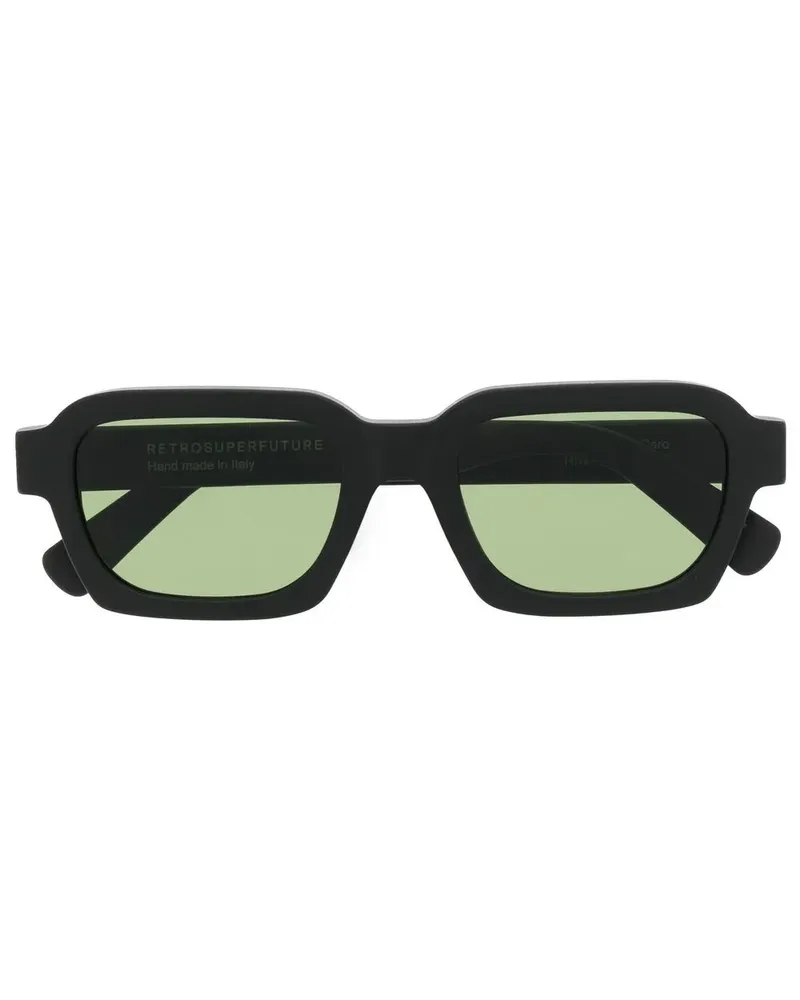 RETROSUPERFUTURE Sonnenbrille mit eckigem Gestell - Schwarz Schwarz