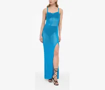 Strandkleid mit eckigem Ausschnitt - Blau