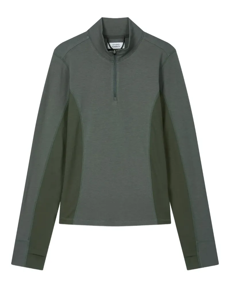 STUDIO TOMBOY Sweatshirt mit Reißverschluss - Grün Grün