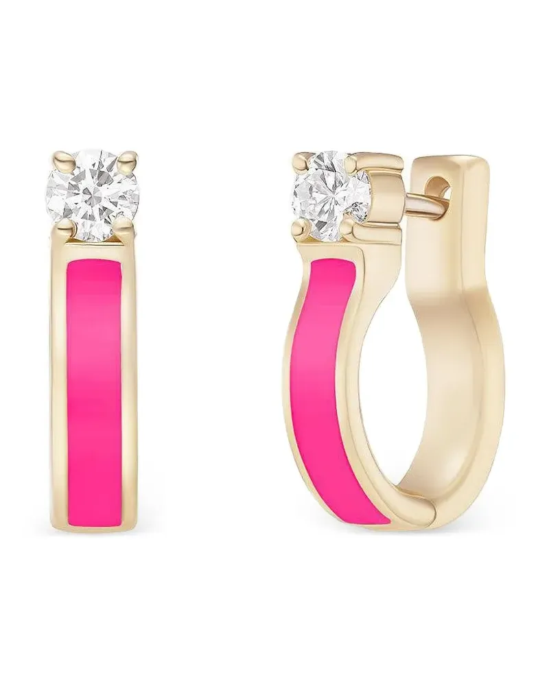 Melissa Kaye 18kt Honey Rotgoldcreolen mit Diamant Gold