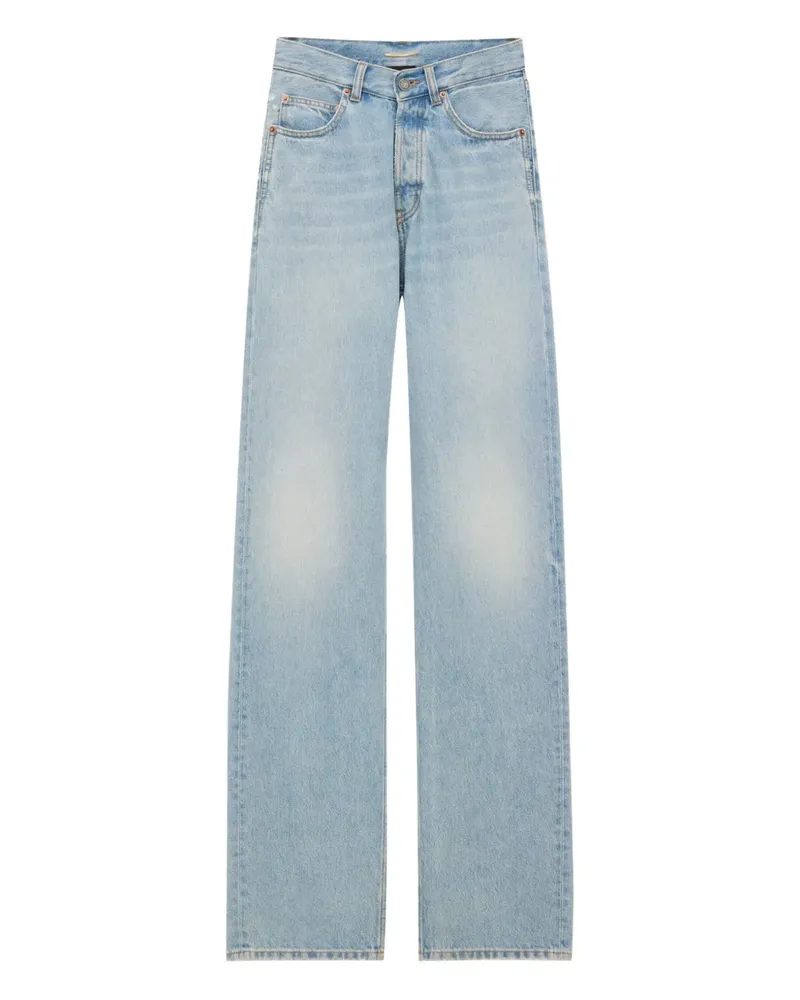 Saint Laurent V-waist long baggy jeans - Blau Blau