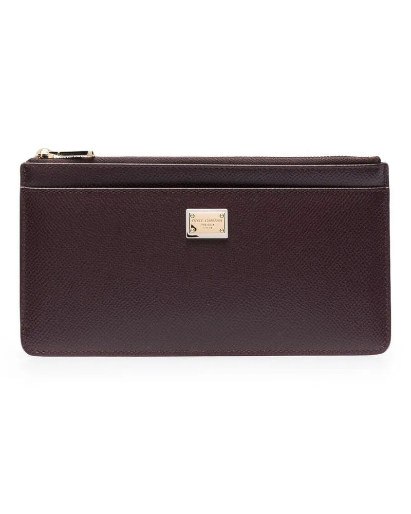 Dolce & Gabbana Kartenetui mit Logo-Schild - Rot Rot