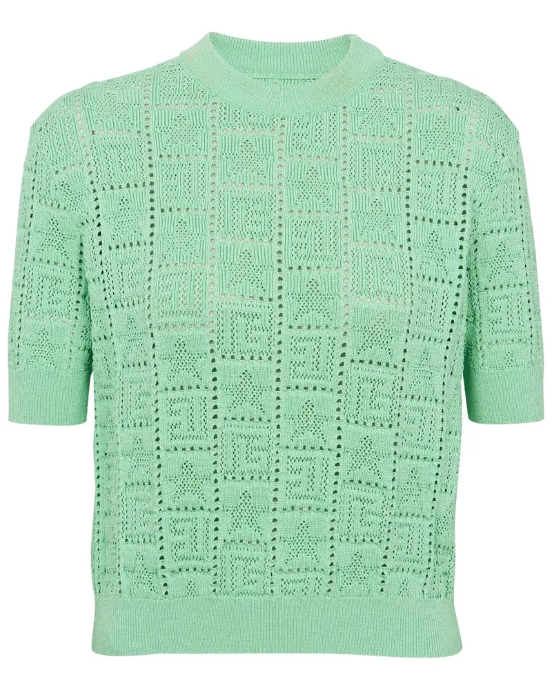 Balmain Oberteil aus Monogramm-Jacquard - Grün Grün