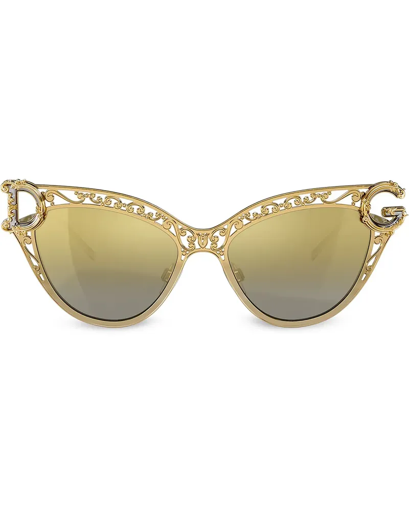 Dolce & Gabbana Baroque' Cat-Eye-Sonnenbrille - Gold Gold