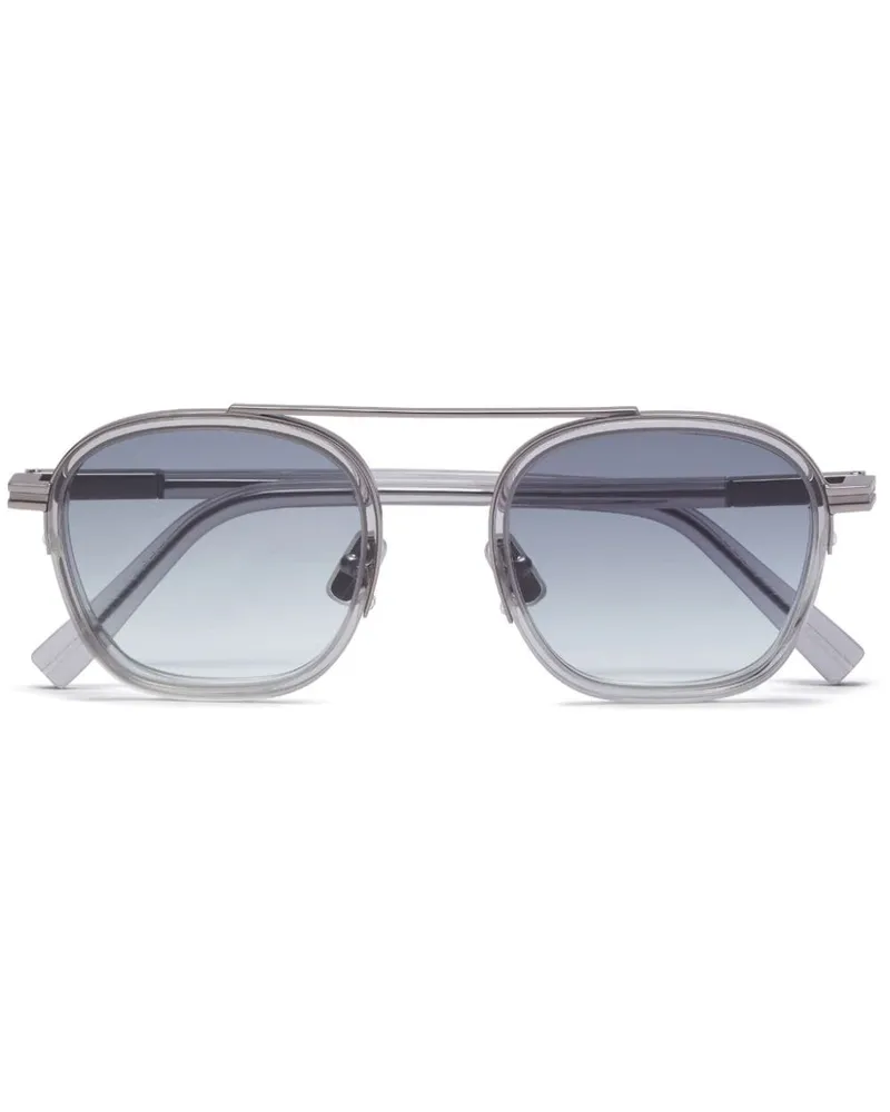 Ermenegildo Zegna Transparente Sonnenbrille Grau