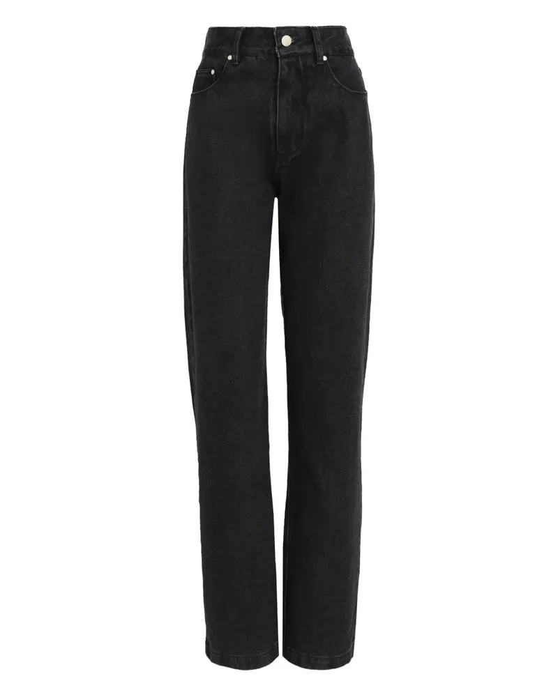 Amapô Jeans mit Leder-Patch - Schwarz Schwarz