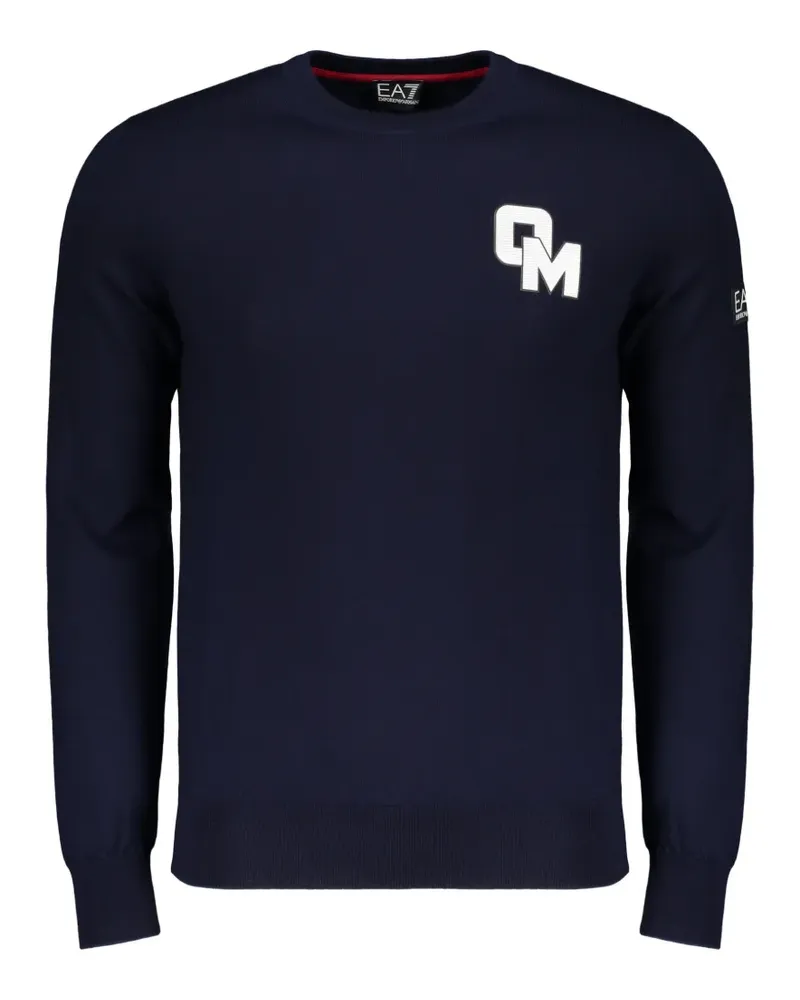 EA7 Pullover mit Logo-Patch - Blau Blau