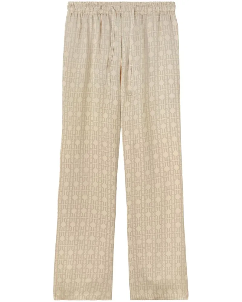 Palm Angels Weite Hose aus Monogramm-Jacquard - Nude Nude