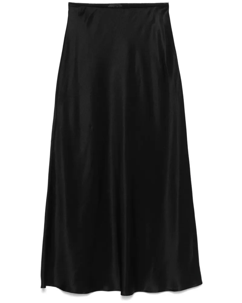 Roberto Collina Midirock aus Satin - Schwarz Schwarz