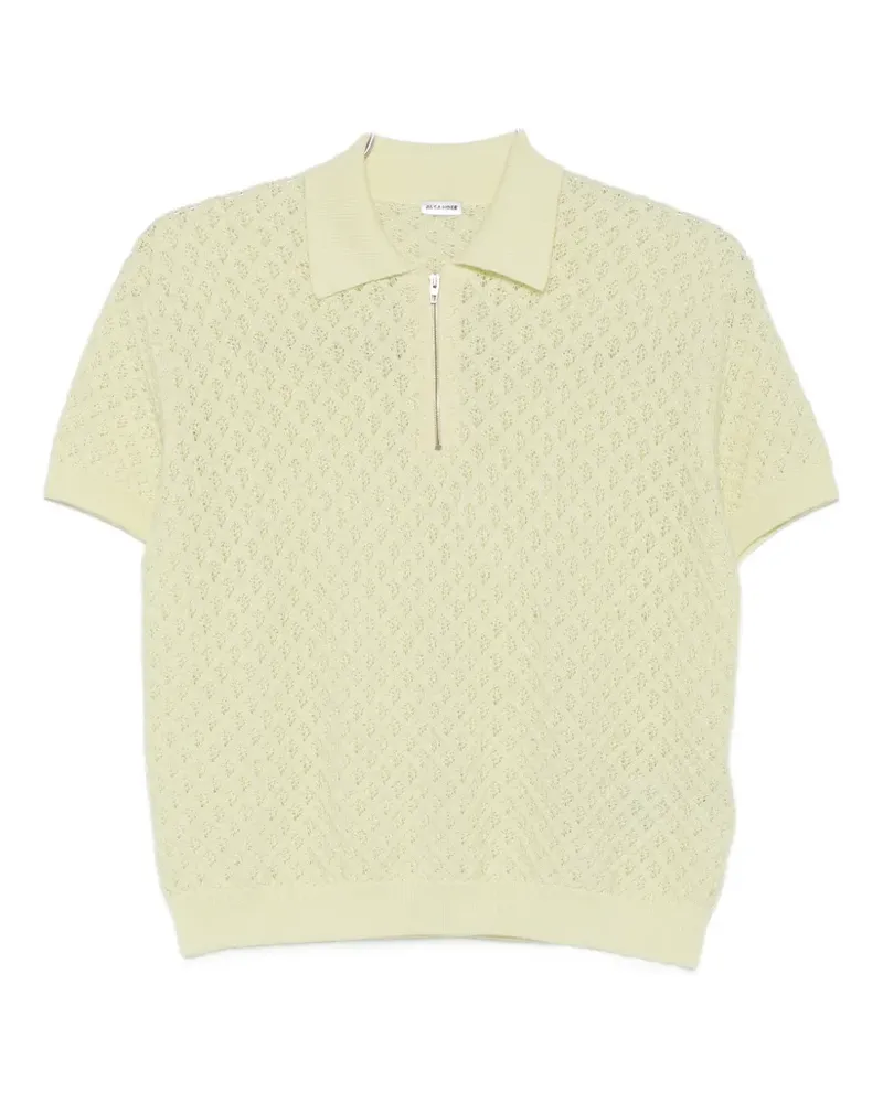 Jil Sander pointelle-knit polo shirt - Gelb Gelb