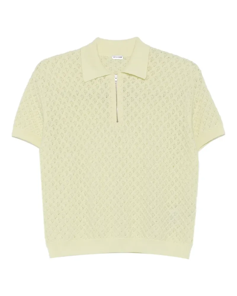 Jil Sander Poloshirt aus Pointelle-Strick - Gelb Gelb