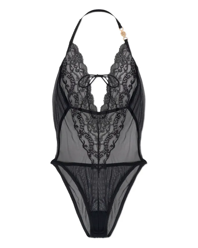 Versace embroidered lace-trim bodysuit - Schwarz Schwarz