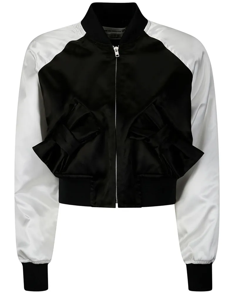 Comme des Garçons Satin-Bomberjacke mit Schleifendetail - Schwarz Schwarz