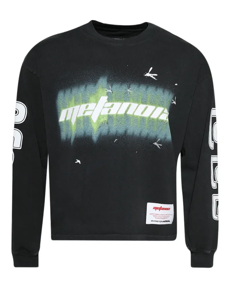 RRR123 graphic-print long-sleeve T-shirt - Schwarz Schwarz