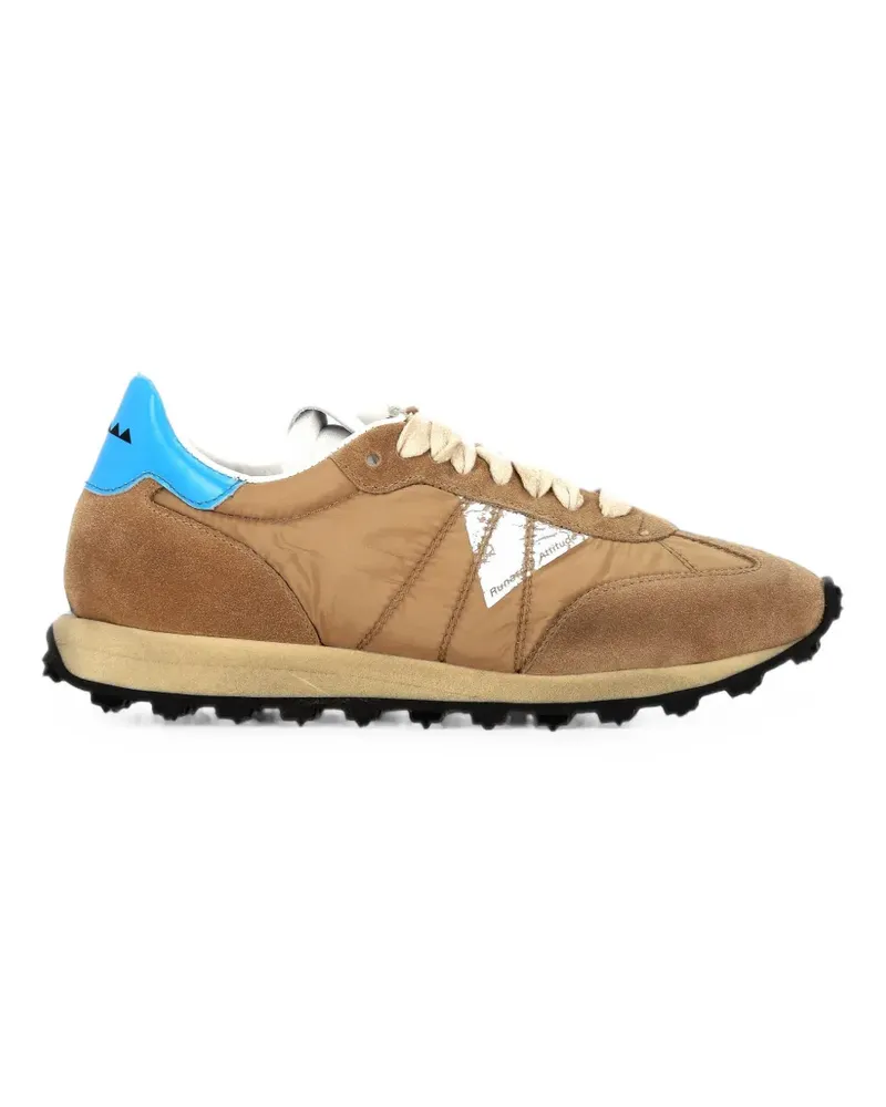 RUN OF suede-panelled sneakers - Nude Nude