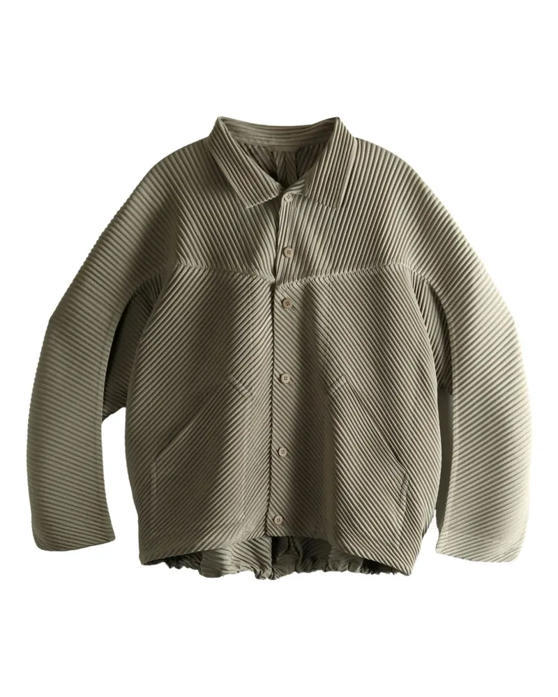 Issey Miyake Plissierte Hemdjacke - Grau Grau