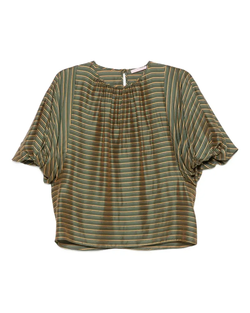 Kristina Ti striped puffed-sleeve blouse - Grün Grün