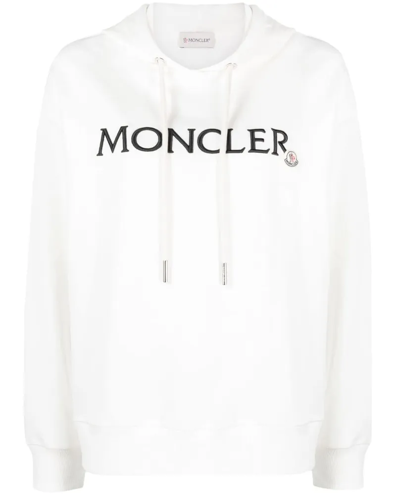 Moncler Hoodie mit Logo-Stickerei Weiß