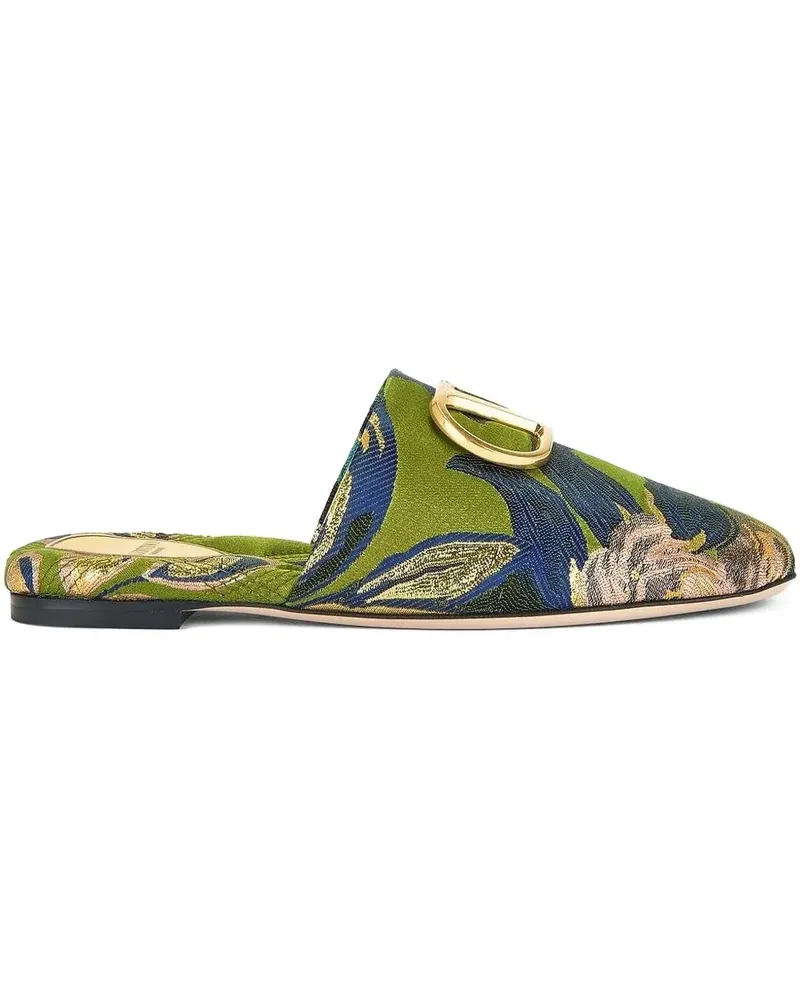 Valentino Garavani Mules mit VLogo - Grün Grün