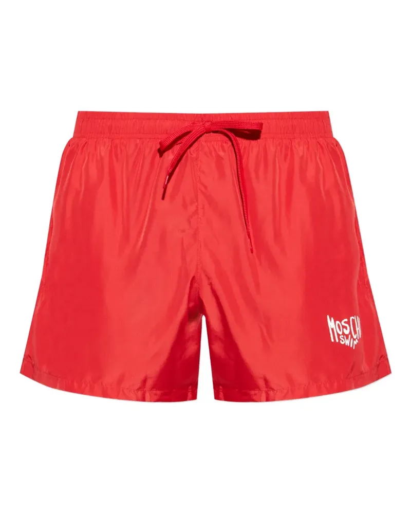 Moschino Kordelzug-Beachwear mit Logo - Rot Rot