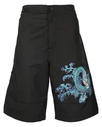 maharishi Bermudas mit grafischem Print Schwarz