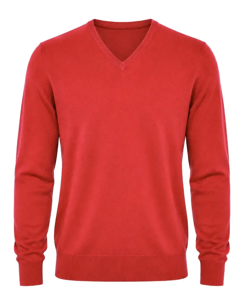 Malo V-neck cashmere fine-knit top - Rot Rot