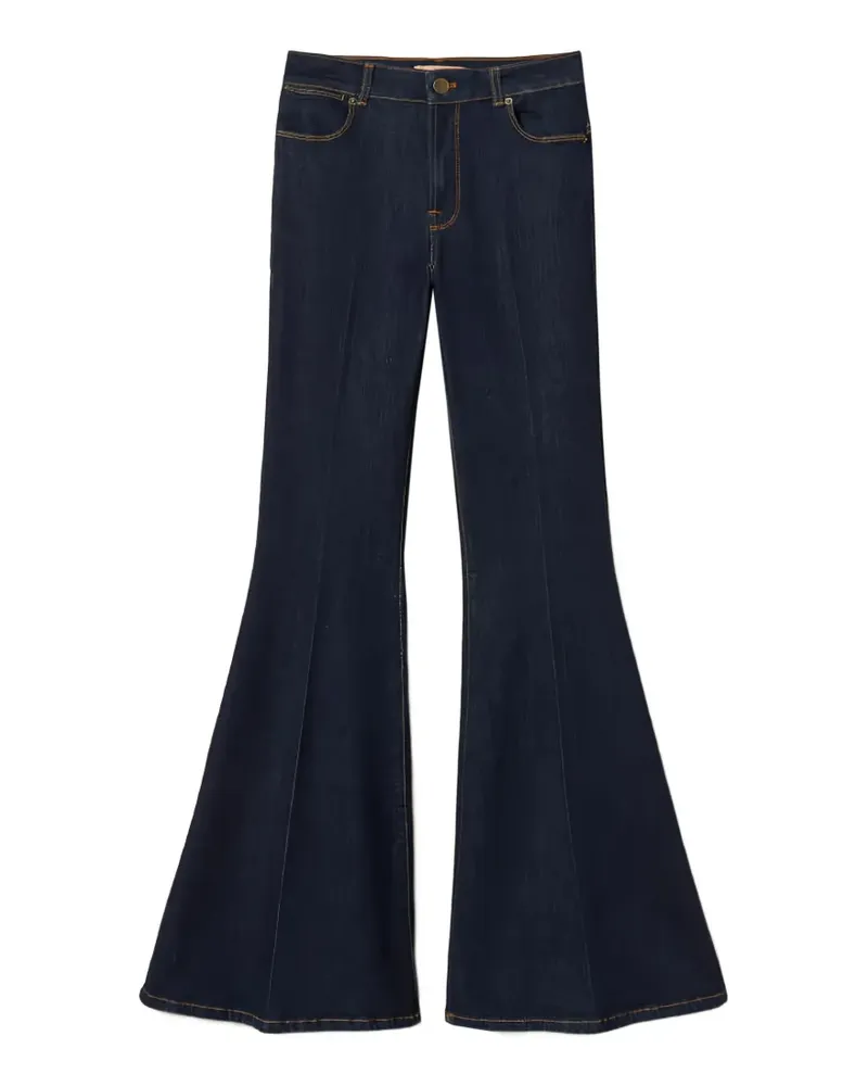 Twin-Set Ausgestellte Jeans mit Gürtelschlaufen - Blau Blau