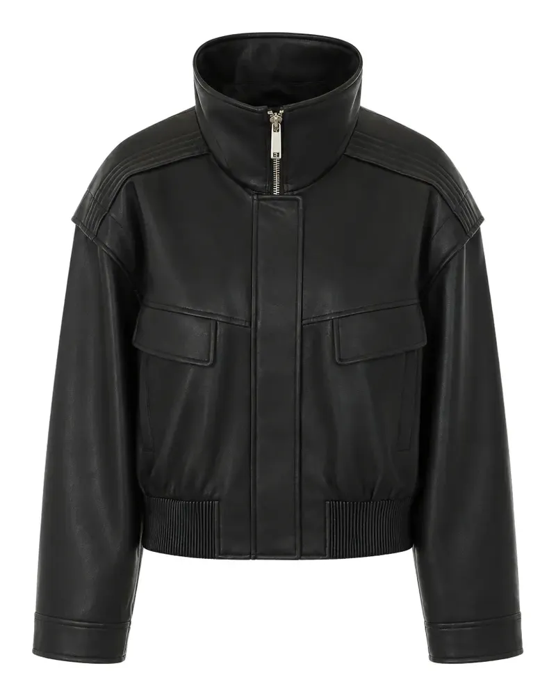 Self-Portrait faux-leather bomber jacket - Schwarz Schwarz