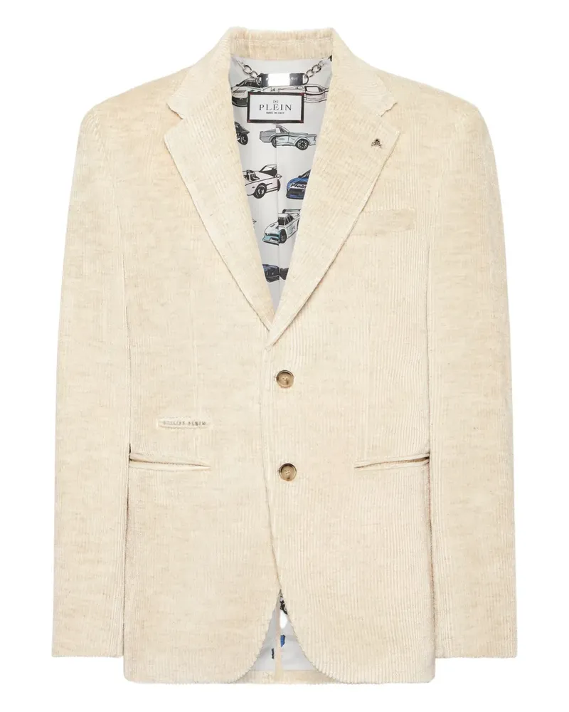 Philipp Plein Bestickter Blazer aus Cord - Nude Nude