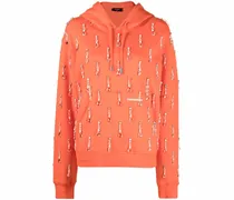 Hoodie mit Perlenverzierung - Orange