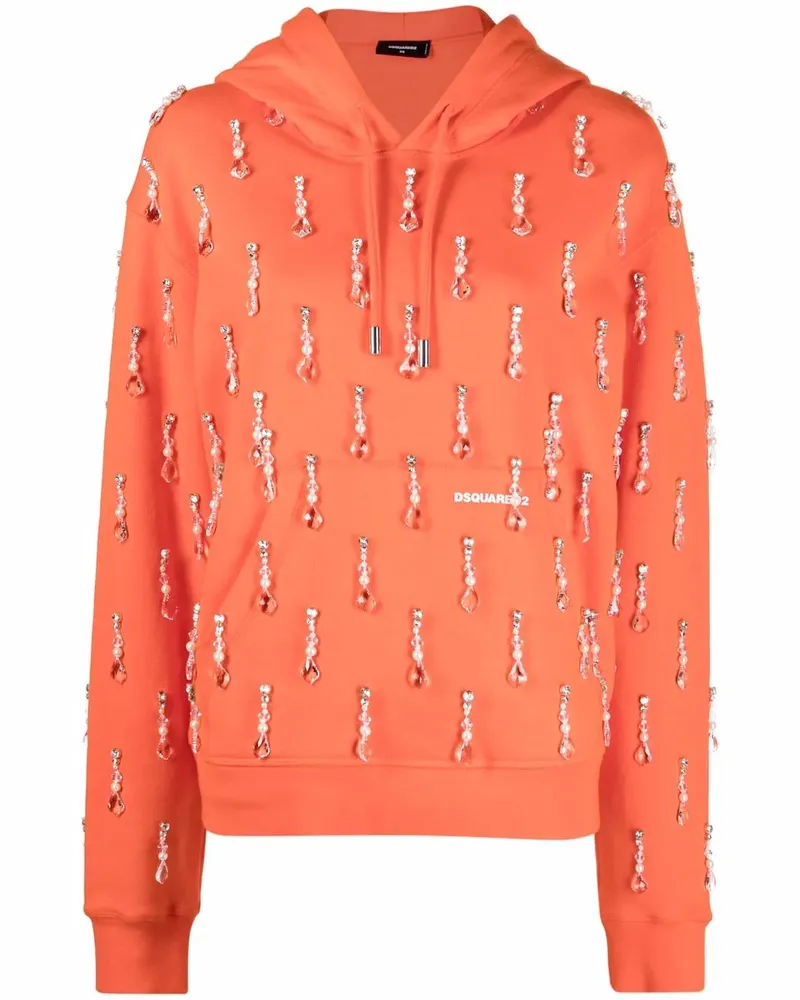 Dsquared2 Hoodie mit Perlenverzierung - Orange Orange