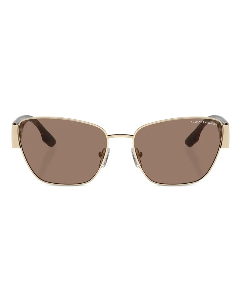 Armani Exchange Cat-Eye-Brille im Metallic-Look - Gold Gold