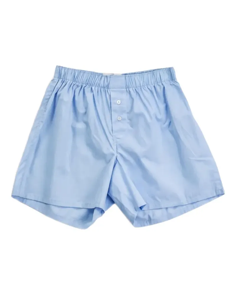 Handvaerk elasticated-waist button-up boxer shorts - Blau Blau